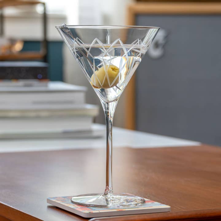 Mid-Century Modern 10oz Martini Cocktail Glass