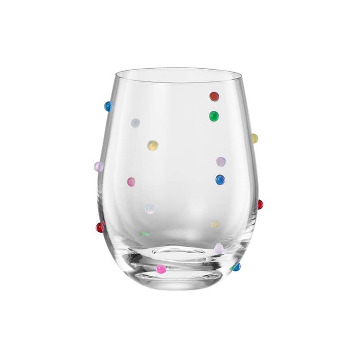 Colorful Confetti Stemless Wine Glass