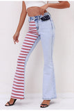 Rosa Clothing Rosa Clothing July 4th Patchwork Striped Flared Jeans - Little Miss Muffin Children & Home