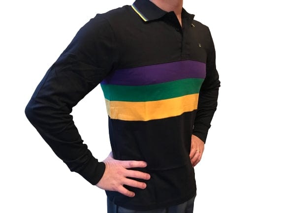 Mardi Gras Creations Mardi Gras Creations Black Chest Stripe Adult Long Sleeve - Little Miss Muffin Children & Home