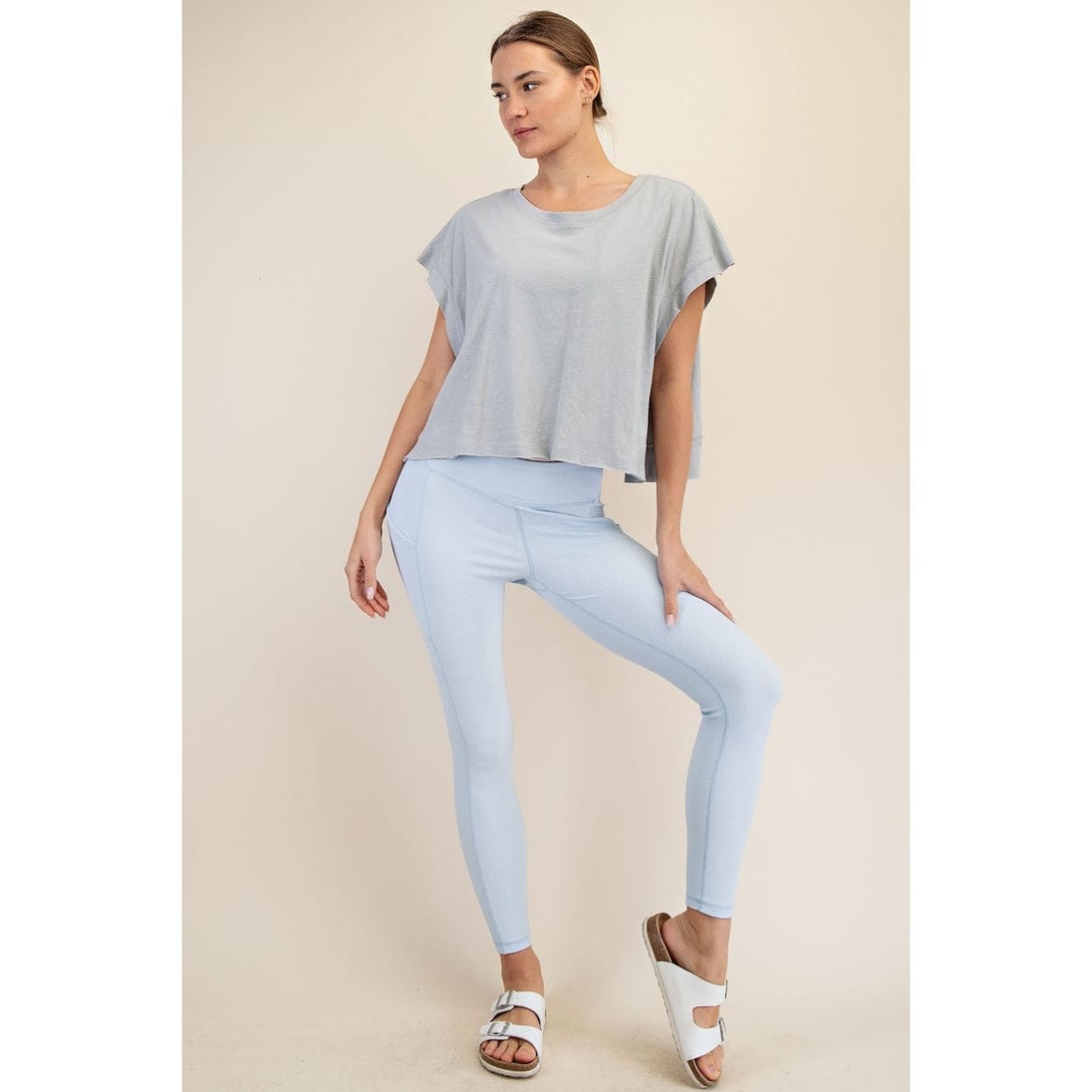 Rae Mode Cotton Slub Short Sleeve Open Back Top - Little Miss Muffin Children & Home