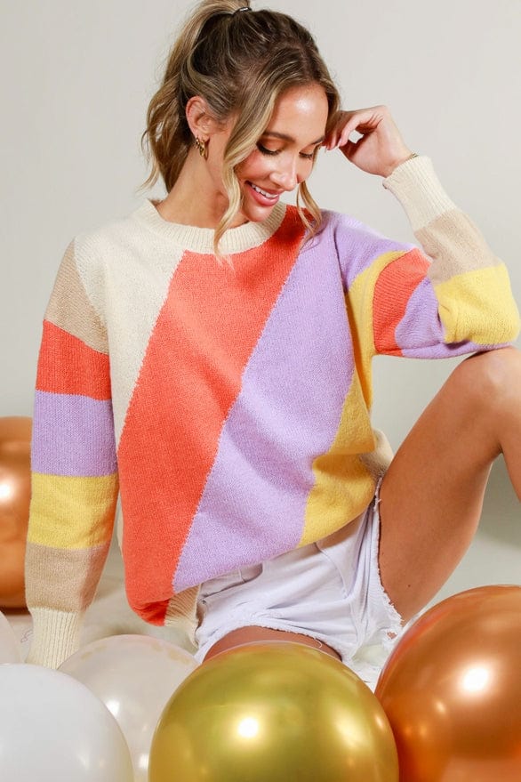 Vine & Love Vine & Love Long Sleeve Color Block Sweater - Little Miss Muffin Children & Home