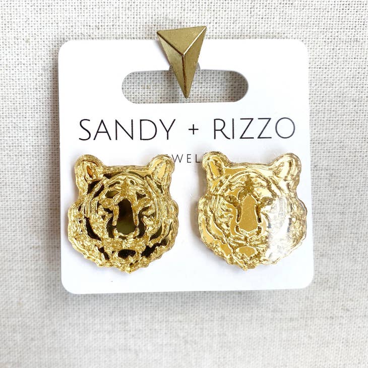 Sandy + Rizzo Sandy + Rizzo Tiger Statement Stud Earrings - Little Miss Muffin Children & Home