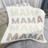 MAMA Repeating Text Print Soft Throw Blanket