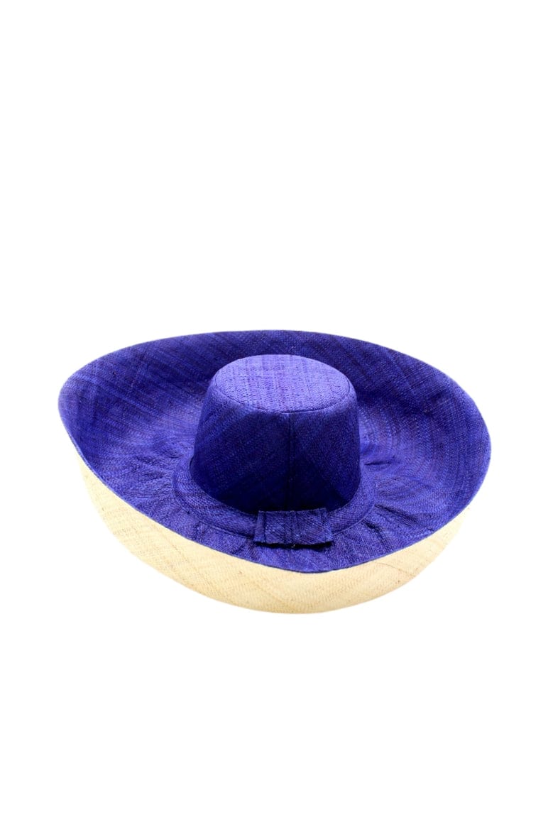 Shebobo Shebobo Blue Two Tone 7" Wide Brim Two Tone Packable Straw Sun Hat - Little Miss Muffin Children & Home