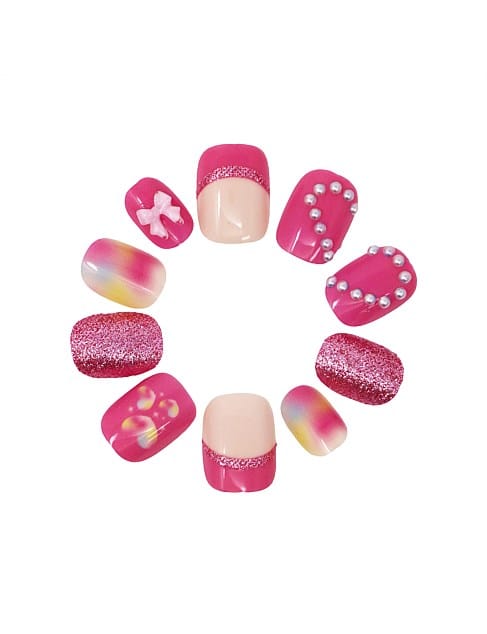 heart press on nails for girls