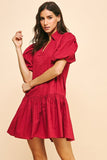 Pinch Pinch Tiered Mini Babydoll Dress in Fall Red - Little Miss Muffin Children & Home