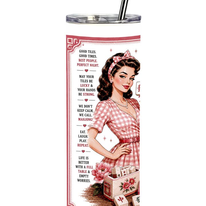 Mahjong Pink 20oz Straight Tumbler