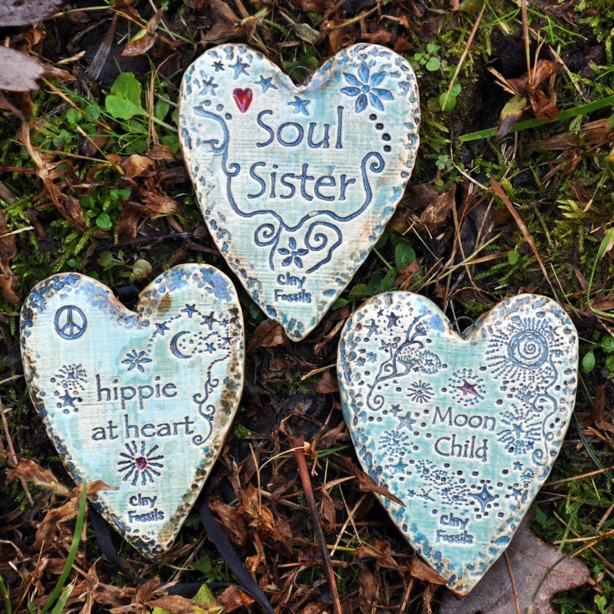 Clay Fossils Clay Fossils Moon Child Handmade Pottery Heart Memento - Little Miss Muffin Children & Home