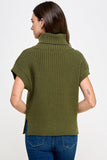 Ellison Sleeveless Turtle Neck Sweater Vest in Olive