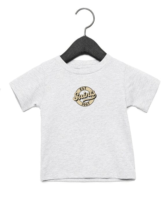 Whereable Art Whereable Art Lil Saints Fanclub Shirts - Retro Saints - Heather Grey - Little Miss Muffin Children & Home