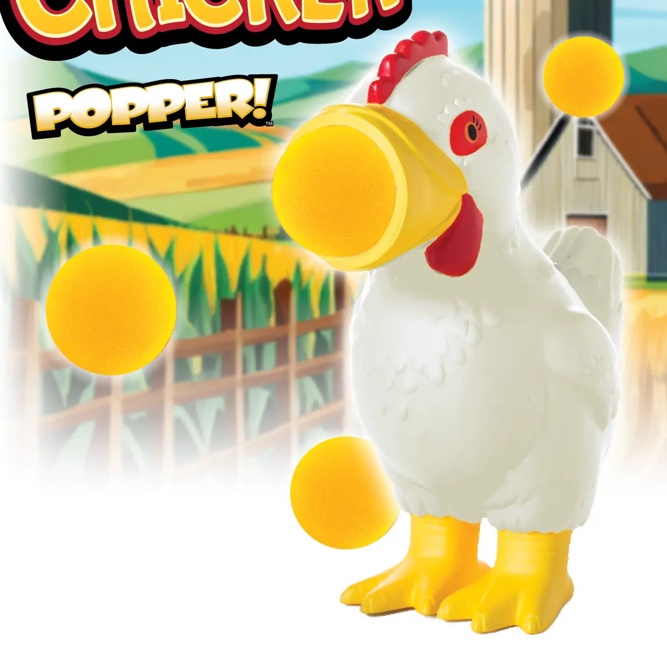 White Chicken Popper Foam Ball Blaster