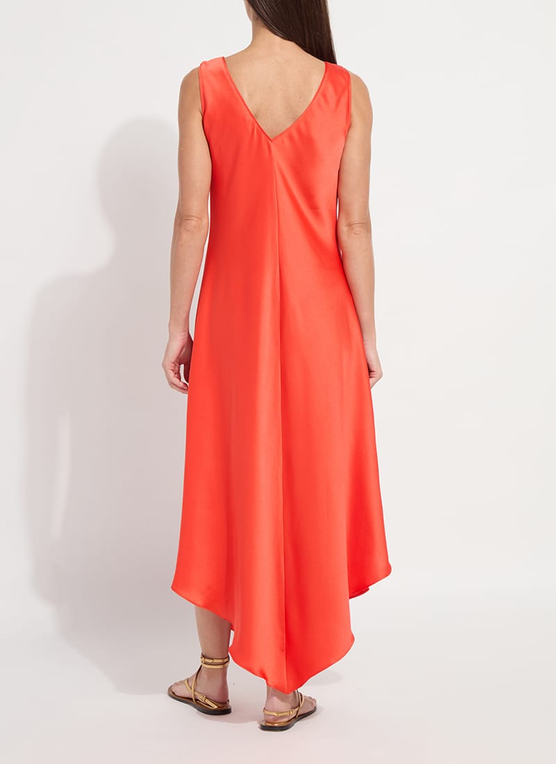 Sakura Bias Handkerchief Dress in Red Kiss