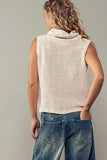 Urban Daizy Hailee Cowl Neck Sleeveless Crochet Sweater