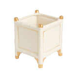 Abigail's Bamboo Cachepot, White/Gold, Small