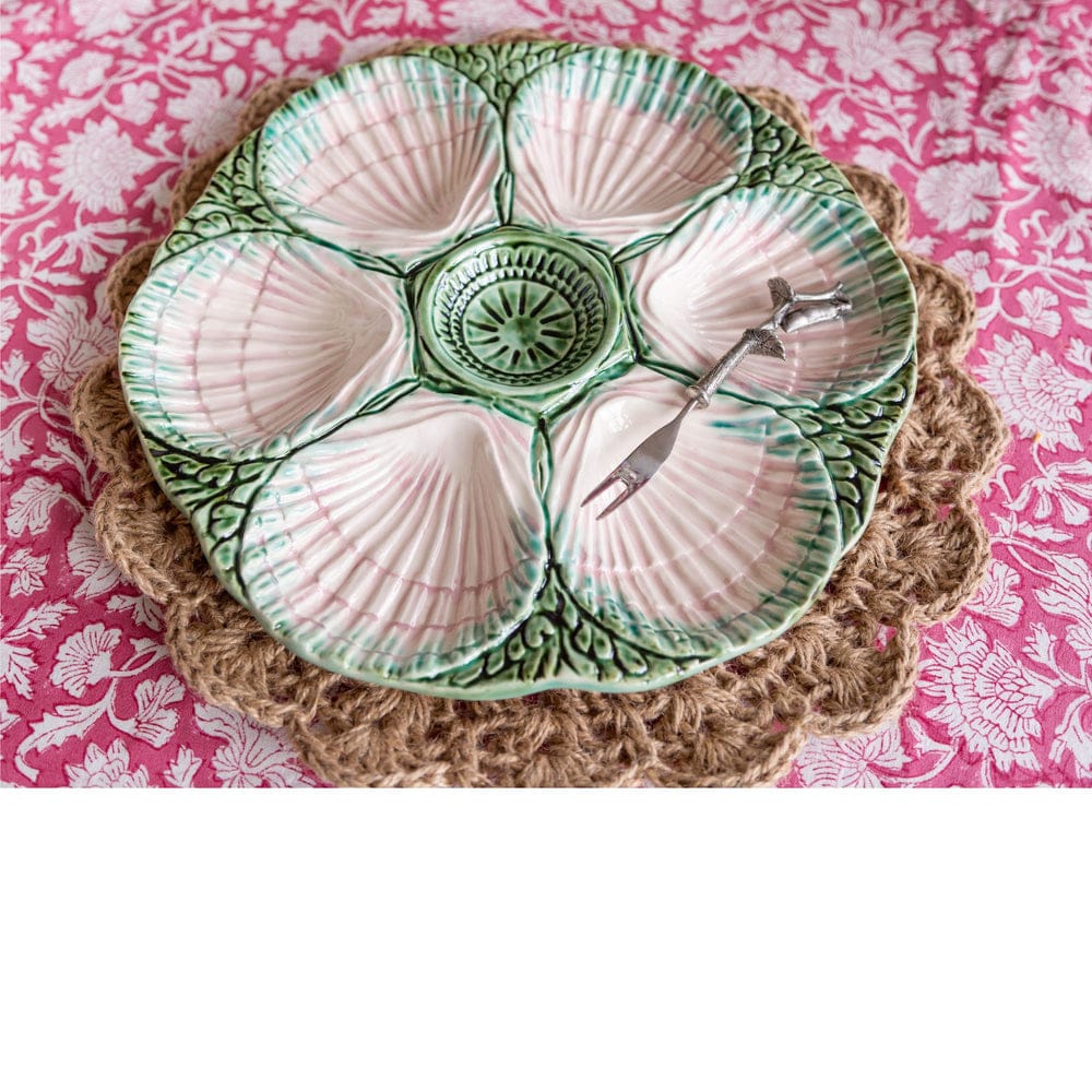 Green & Pink NOLA Oyster Plate