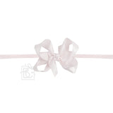 Beyond Creations 1/4" Pantyhose Headband with Satin Bow, Powder Pink