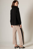 Before You Collection Mock Neck Pullover with Side Zipper