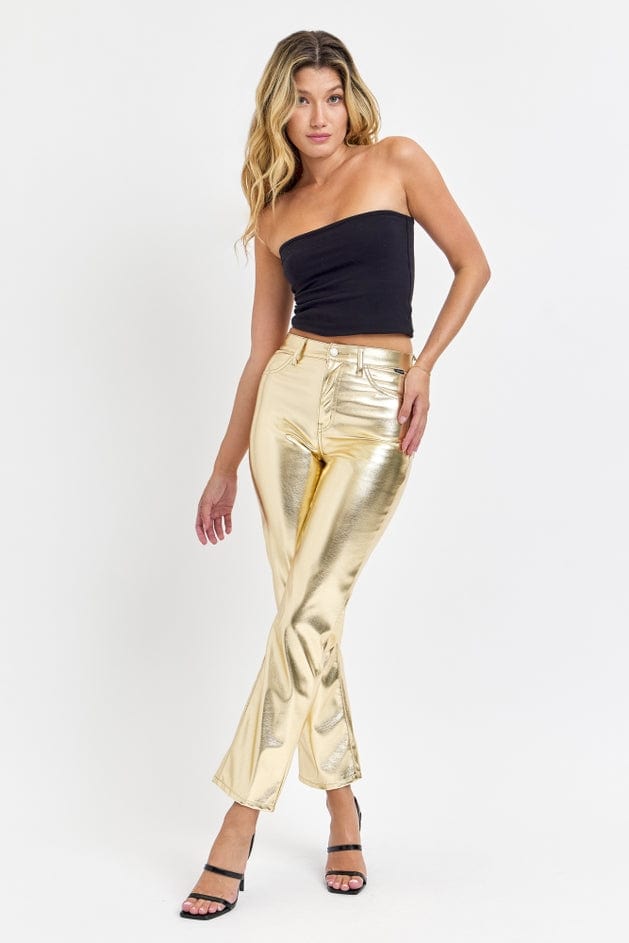 gold straight leg pant