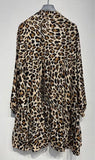 Loowie Silk Animal Print Billowy Short Dress