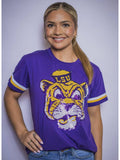 Bomb Designs LSU Vintage Tiger (Licensed) Women's Sequin Design Purple