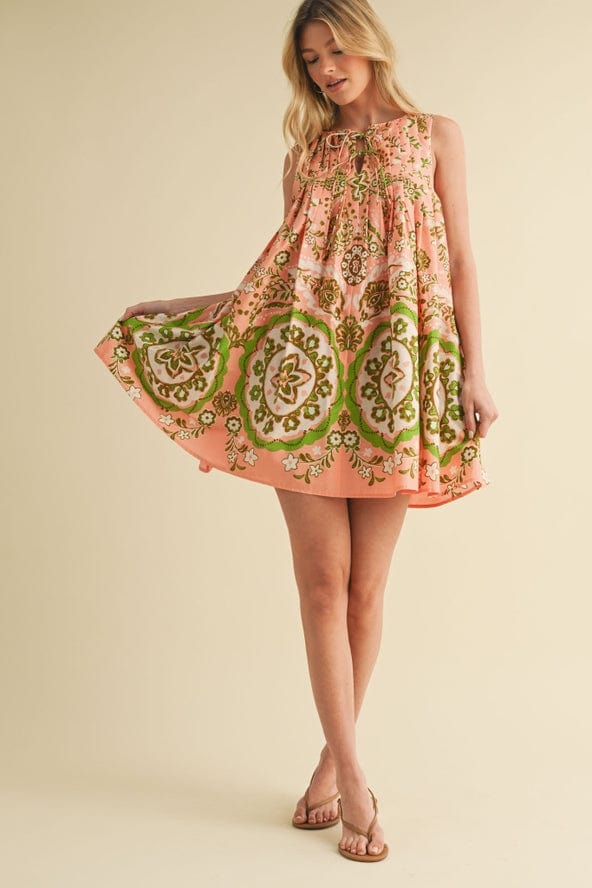 &merci Exclusive Print Mini Dress with Pleating - Little Miss Muffin Children & Home