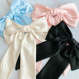 Ellison+Young Doubled Satin Bow Hair Clip in Pink