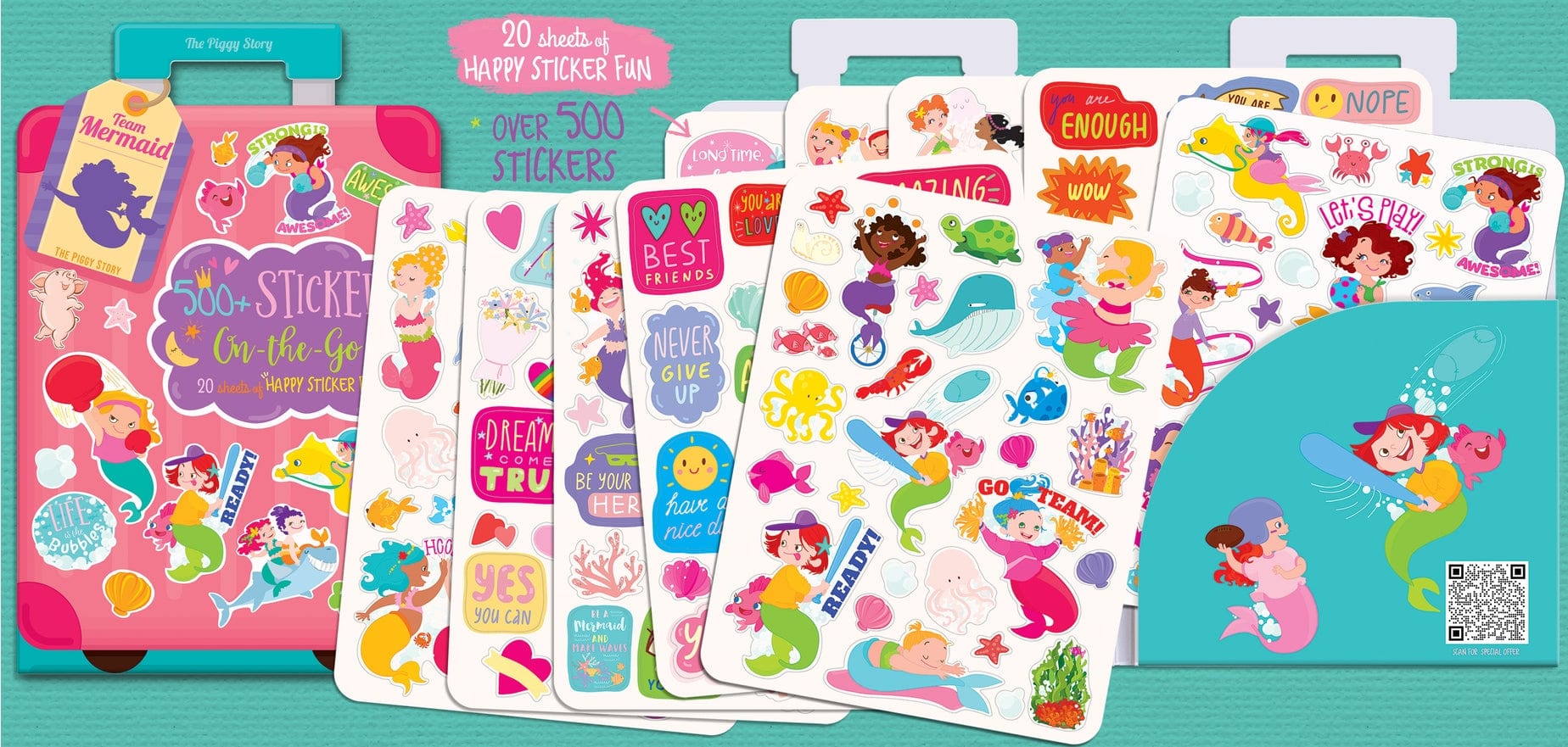 The Piggy Story The Piggy Story 500+ Stickers On-The-Go Team Mermaid - Little Miss Muffin Children & Home