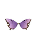 Mardi Gras Creations Butterfly Rhinestone Sunglasses in Purple