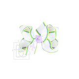 Beyond Creations Purple Fleur Heat Transfer Mardi Gras Stripe Bow On Alligator Clip