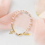 Cherished Moments Cherished Moments Gold-Plated Girls Pink First Communion Rosary Bracelet - Little Miss Muffin Children & Home