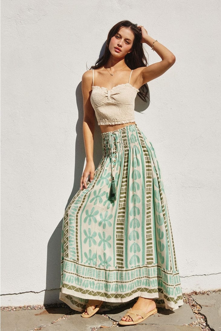Island Time Smocked Waist Maxi Skirt