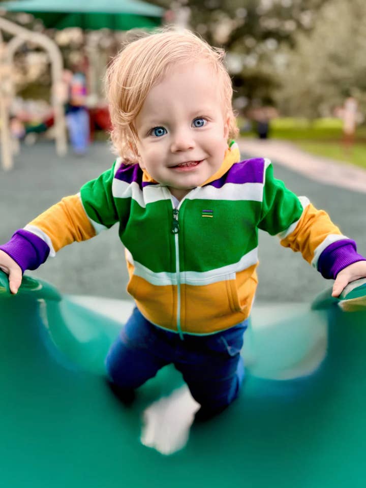 Thick Stripe Rugby Toddler Zip Up Hoodie