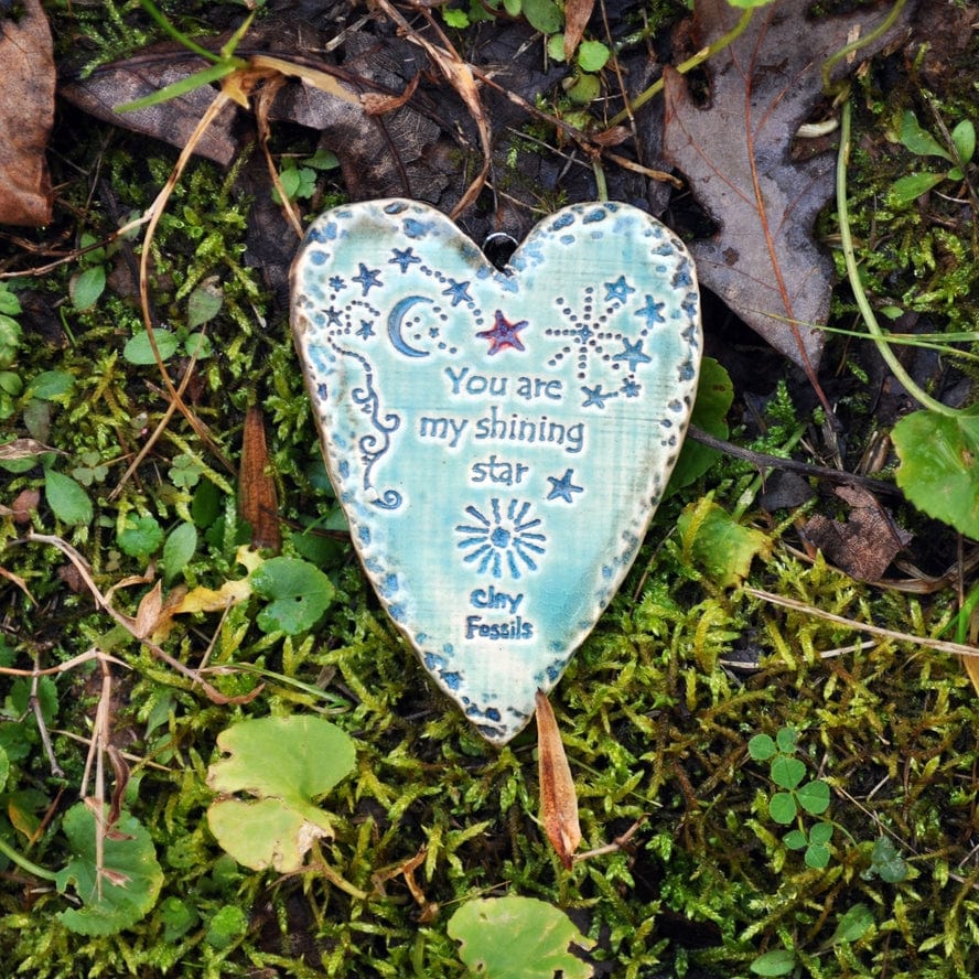 Clay Fossils Clay Fossils Shining Star Handmade Pottery Heart Memento - Little Miss Muffin Children & Home