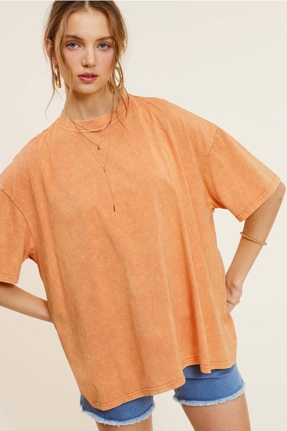 La Miel La Miel Mineral Washed Short Sleeve Oversized Top - Little Miss Muffin Children & Home