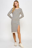 Ellison Long Sleeve Striped Sweater Dress