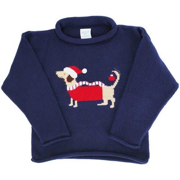 Bailey Boys Bailey Boys Roll Neck Sweater -Santa Doxie on Navy - Little Miss Muffin Children & Home