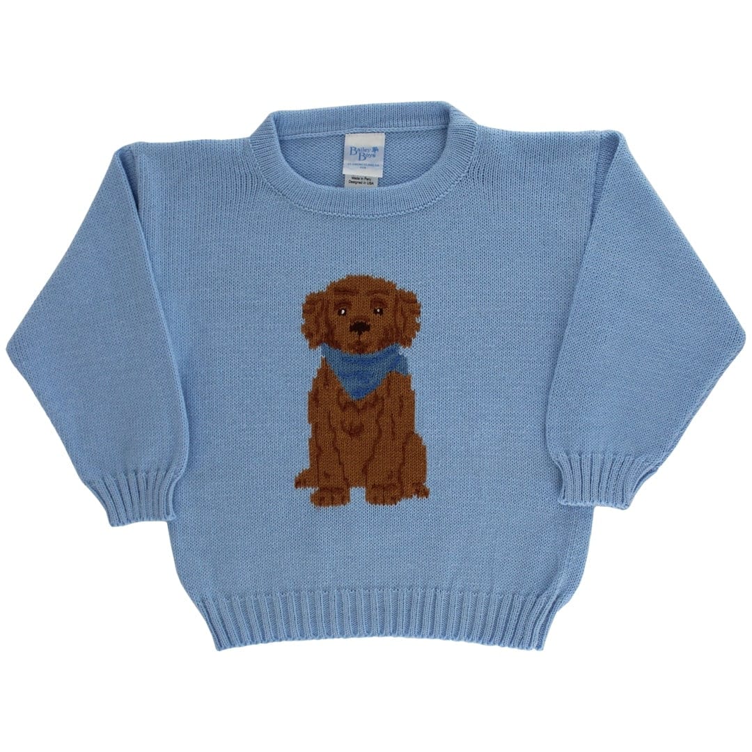 Doodle Crew Neck Sweater in Light Blue