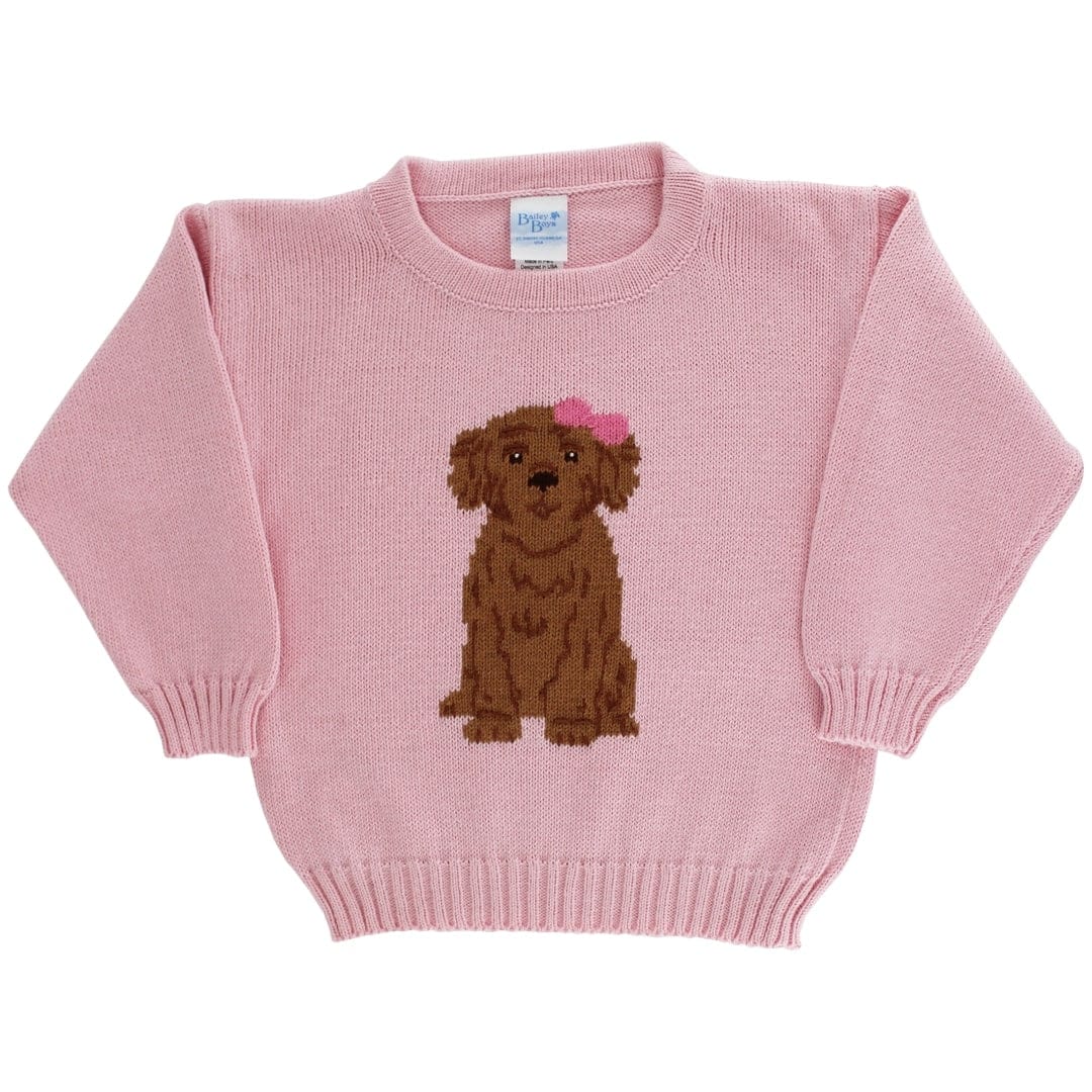 Doodle Crew Neck Sweater in Pink