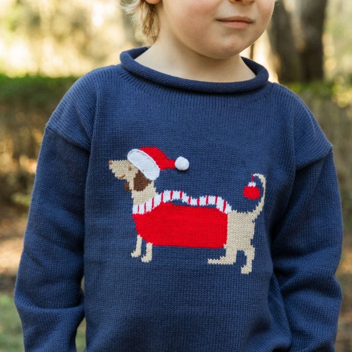 Bailey Boys Bailey Boys Roll Neck Sweater -Santa Doxie on Navy - Little Miss Muffin Children & Home
