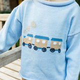 Bailey Boys Bailey Boys Roll Neck Sweater -Train on Blue - Little Miss Muffin Children & Home