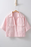 Urban Daizy Collared Camp Shirt in Soft Pink