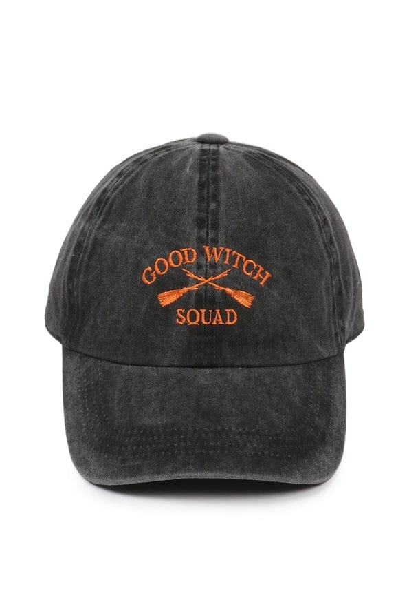 David and Young Good Witch Squad Embroidered Baseball Cap in Black - Little Miss Muffin Children & Home
