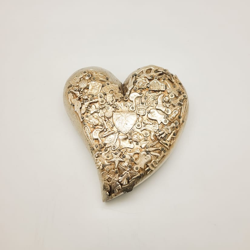 Handmade Gold Milagro Heart