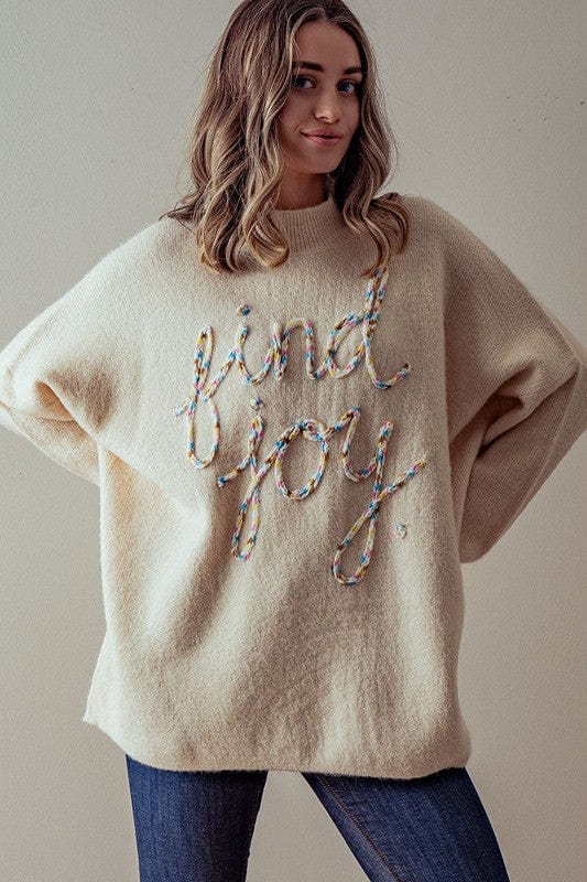 Urban Daizy Urban Daizy Find Joy Oversized Sweater - Little Miss Muffin Children & Home