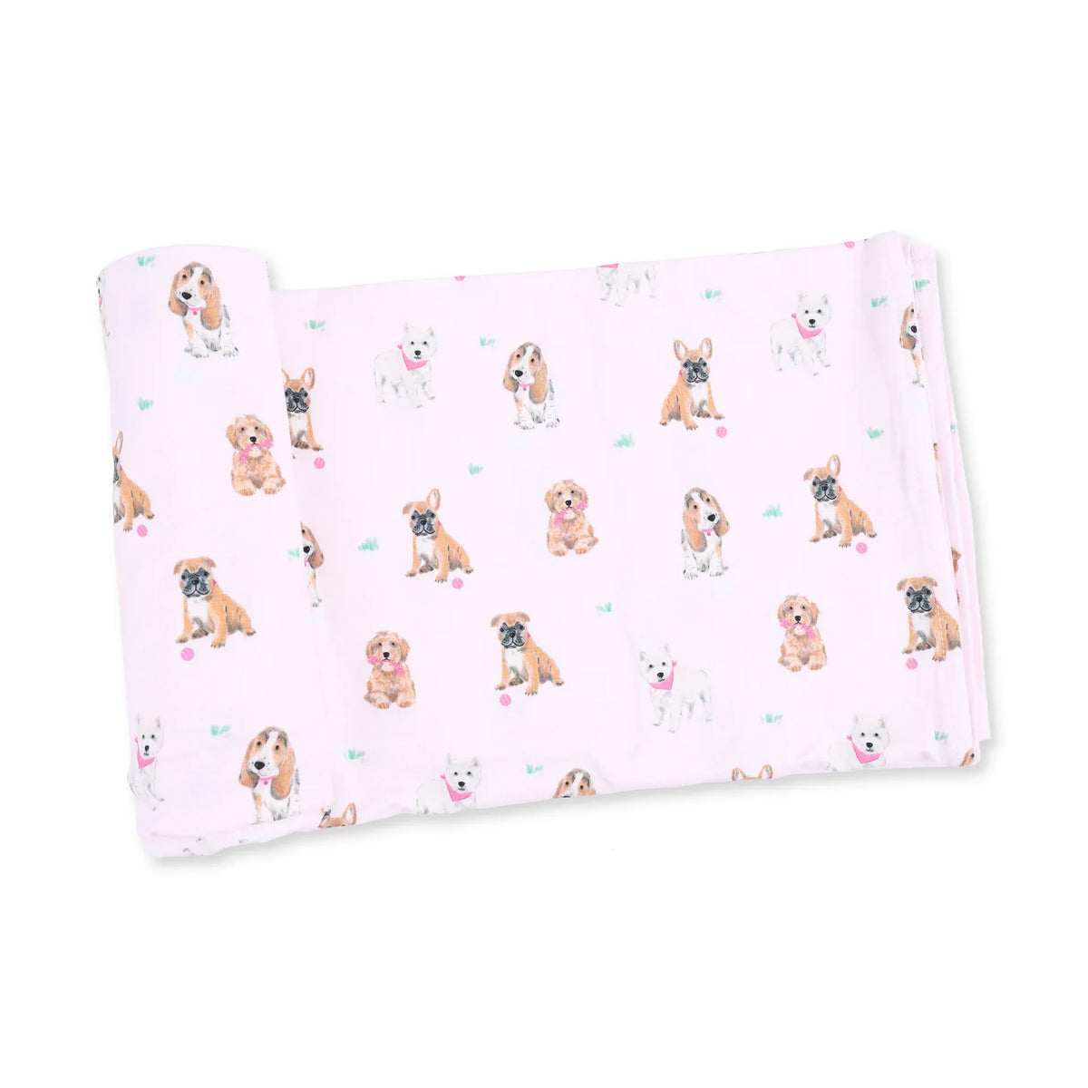 Bestie Dogs Pink Swaddle Blanket