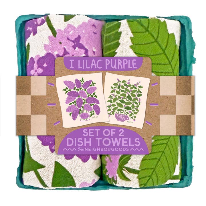 I Lilac Purple Tea Towel Gift Set