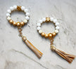 O Wristband Keychain Gold Tassel