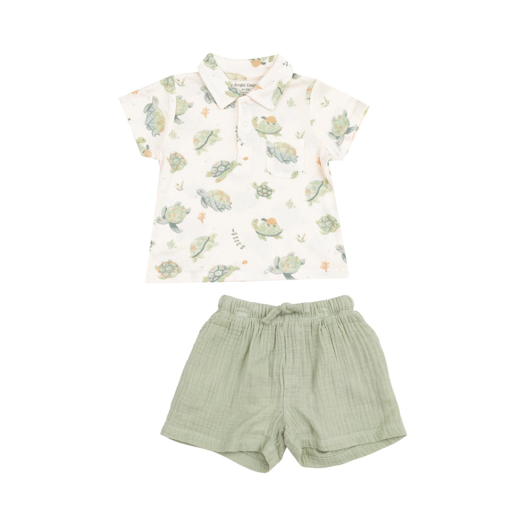 Angel Dear Angel Dear Sea Turtles Polo Shirt And Muslin Shorts - Little Miss Muffin Children & Home