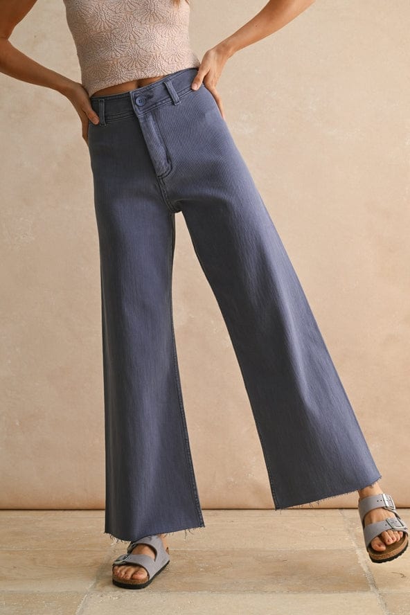 Miou Muse Straight Wide Leg Denim Pants in Dusty Blue - Little Miss Muffin Children & Home